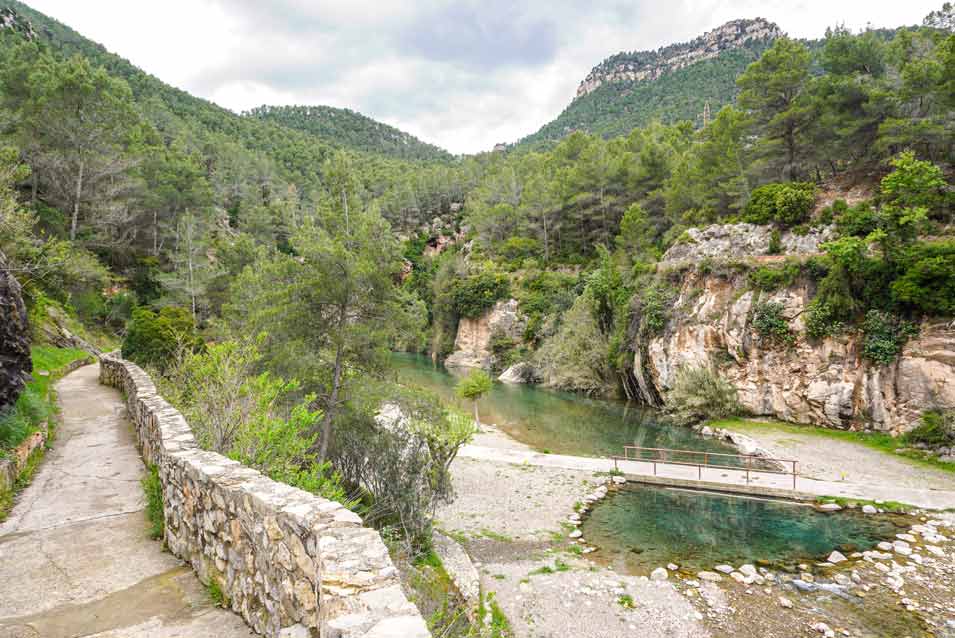 camino para llegar a Montanejos desde el parking