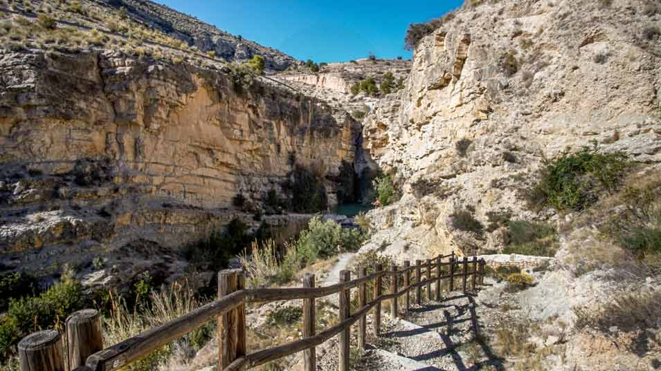 stairs to take a dip at El Salt d Xixona swimming hole