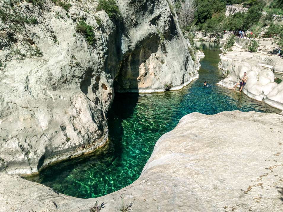 El Pou Clar (swimming hole) crystal clear, tuquoise water