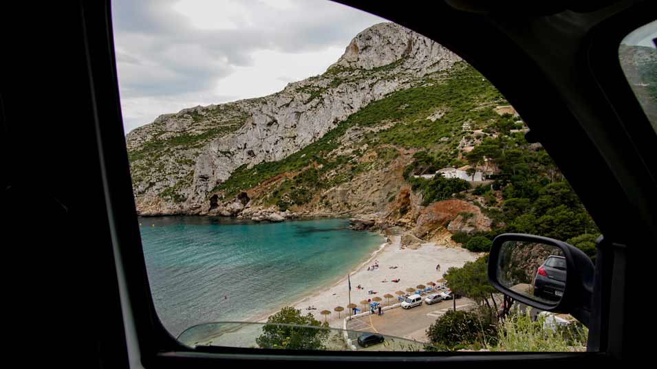 parking at Cala-Granadella