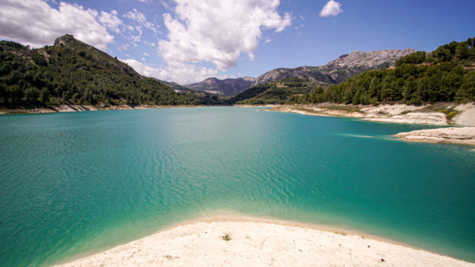 Guadalest Reservoir blue waters