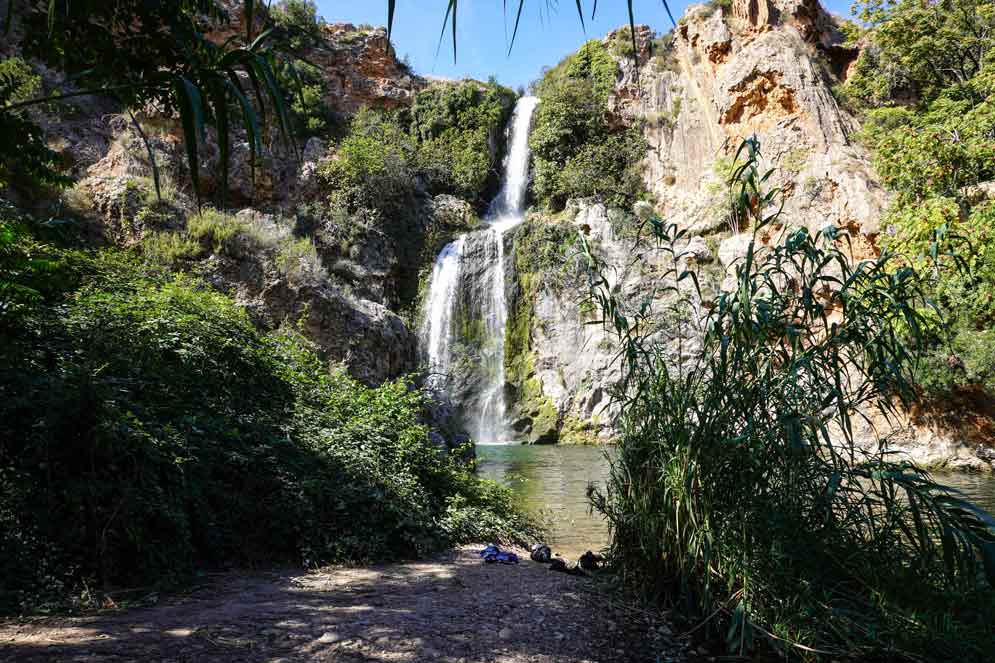 taking a dip in El-Salto-de-Chella---swimming in waterfall