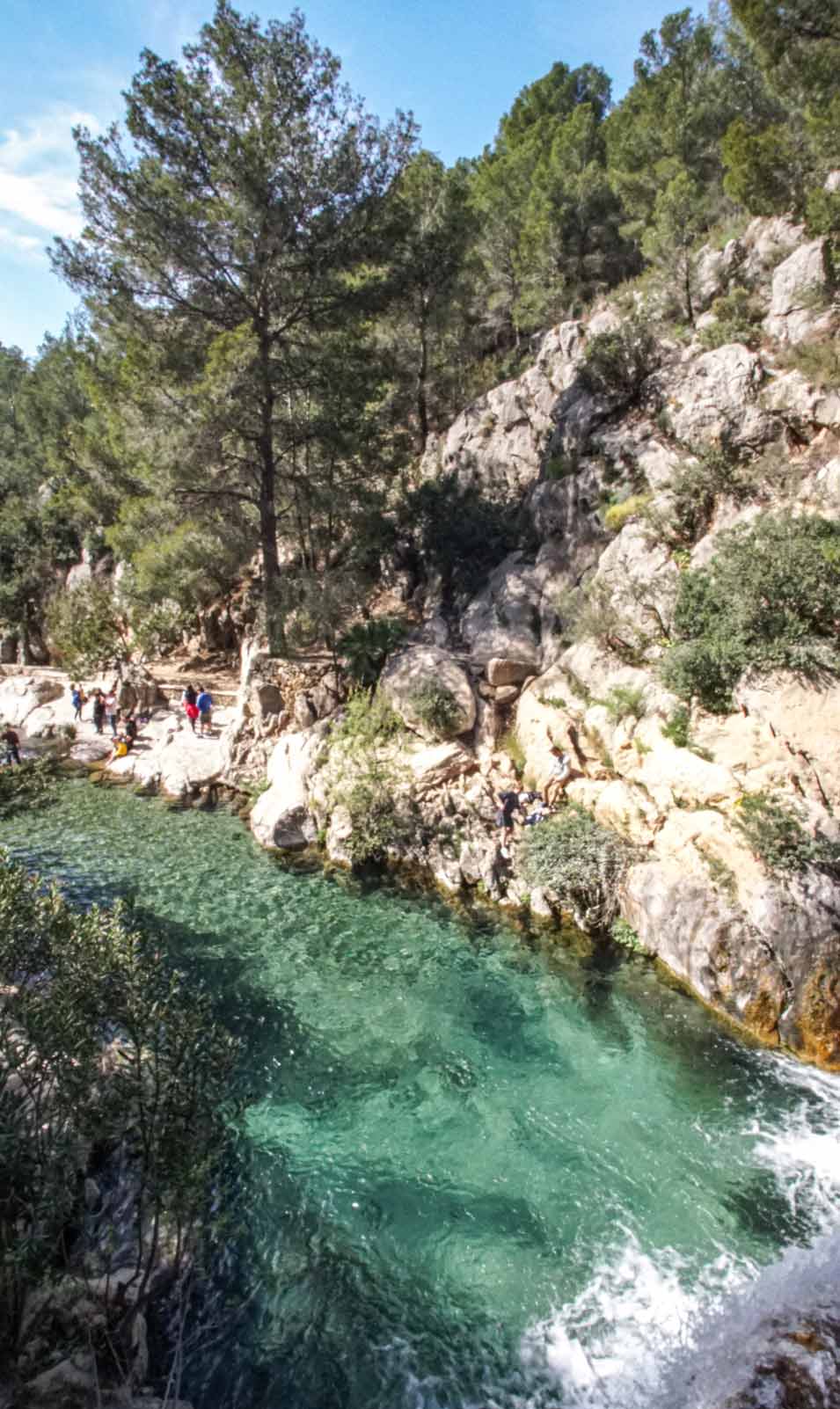 crystaline water at Algar Waterfalls