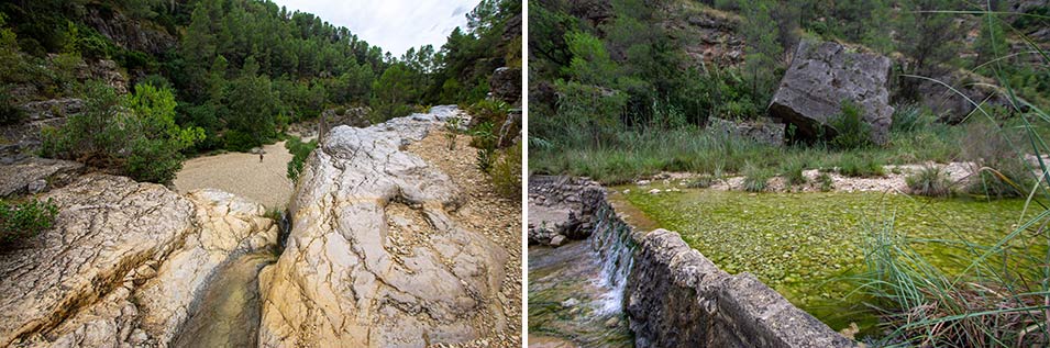 weir and top of waterfall